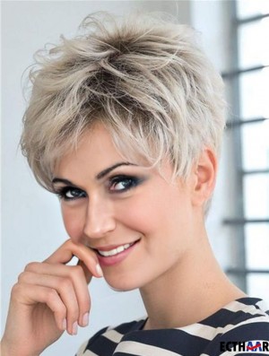 Synthetisches Haar Mit Pony Blonde Farbe Mit Capless