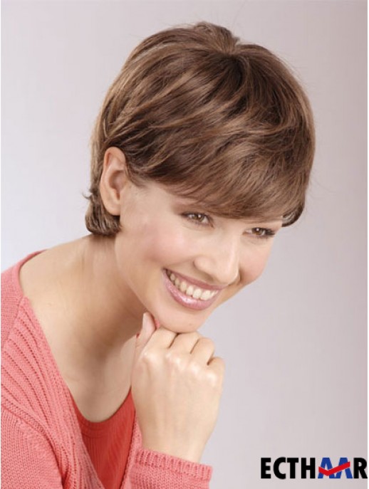 Rabatt 6 Zoll Auburn Cropped Boycuts Straight Lace Perücken
