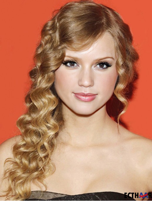 Spitzenfront ohne Pony gewellte lange blonde blonde billigste  Perücken