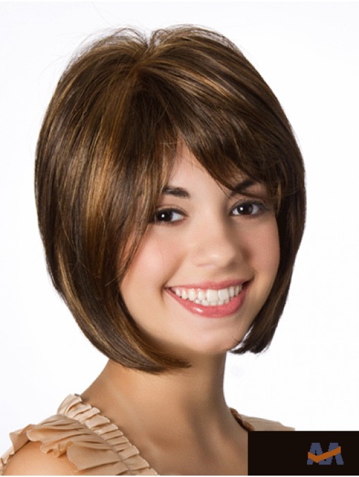 Spitze vorne gerade 10 Zoll Brown Bob Frisuren