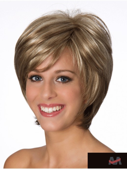 Layered Wavy Blonde 8 Zoll echte menschliche Perücken