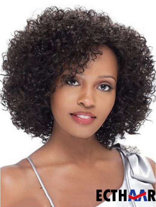 Brasilianische Short Lacr Front Black Kinky Curly Lace Front Perücken