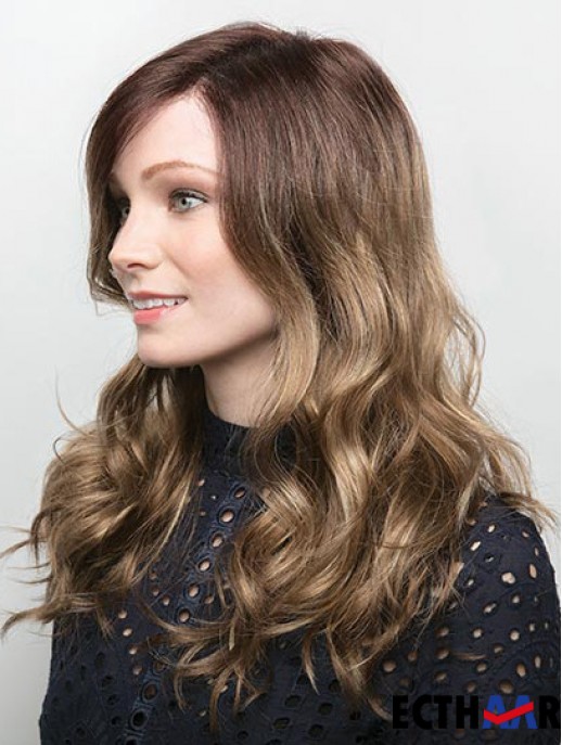 Blonde 16  inchOhne Pony Lange Schlanke Monofilament Perücken