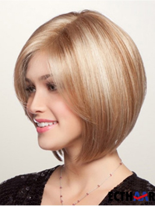 Kurze synthetische Spitze Perücken Bobs schneidet blonde Farbe