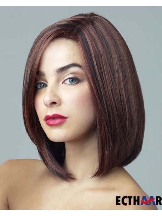 Perücken aus synthetischer Spitze vorne Auburn Color Straight Style Bobs Cut
