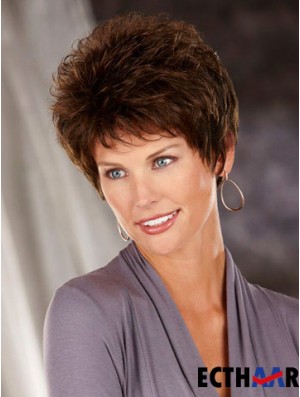 Hitzefreundliches synthetisches Haar Classic Cuts Short Length Brown Color