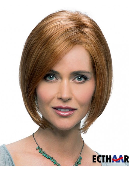 Gerade Kinnlänge Auburn 10  inchLace Front Modern Bob Perücken