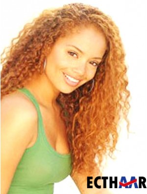 Lockig ohne Pony Lange Auburn Soft Lace Front Perücken