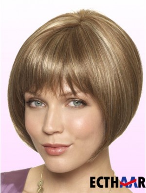 Spitze vorne kurze gerade blonde Stil Bob Perücken