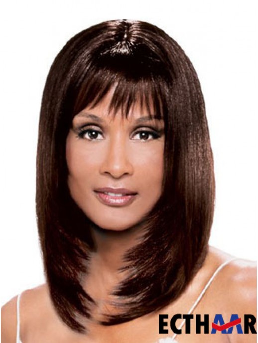 Auburn schulterlang gerade mit Pony Spitze vorne 14 Zoll Beverly Johnson Perücken