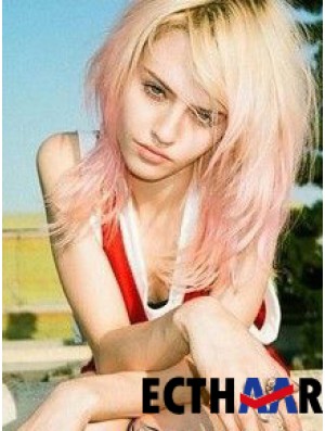 Langlebige Ombre / 2 Tone Long Wavy Layered 20  inchHuman Lace Perücken