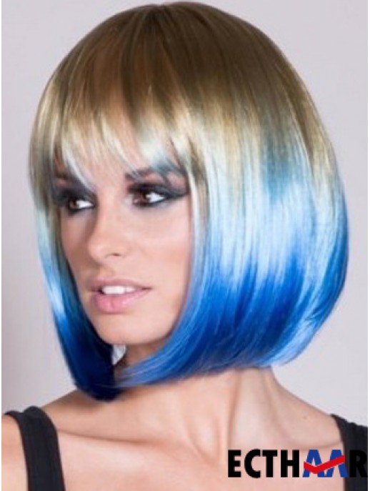 Kinnlänge gerade mit Pony Lace Front 22  inchBeliebte schwarze Frauen Perücken