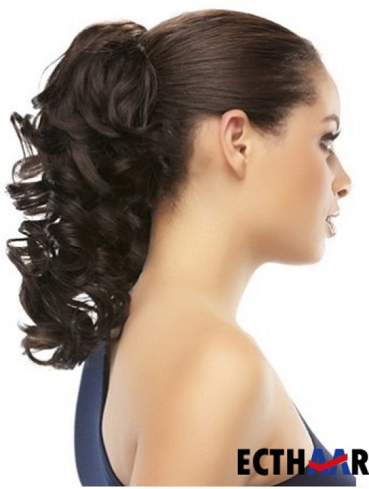 Clip On Pferdeschwanz Braun Farbe Curly Style Mit Synthetik